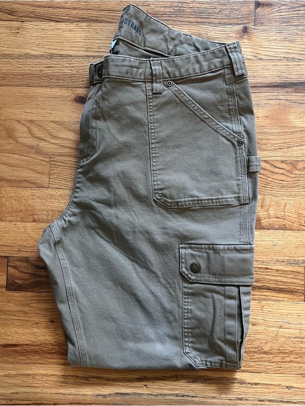 Duluth Trading Co Curvesetter Waistband Women’s Khaki Camel Cargo Pants 18x29